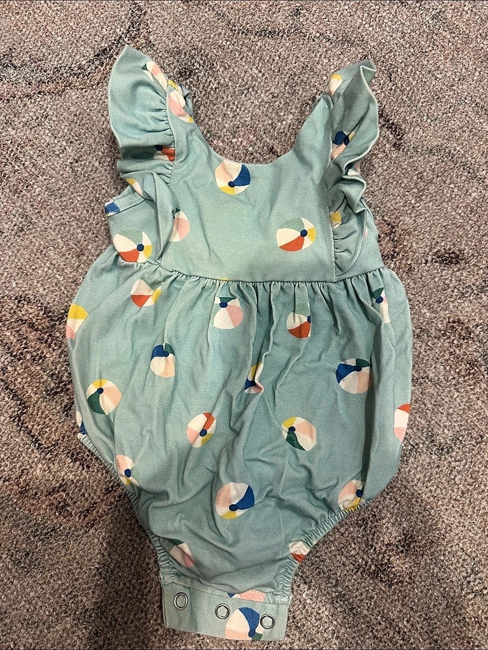 Ollie Jay Amelia Romper in Beach Ball Kids Bodysuit